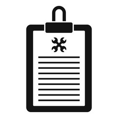 Poster - Vehicle repair clipboard icon. Simple illustration of vehicle repair clipboard vector icon for web design isolated on white background