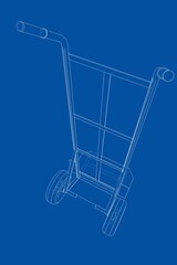 Canvas Print - Outline delivery trolley or hand truck