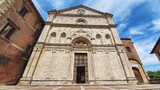 Fototapeta Big Ben - Montepulciano, Tuscany, Italy July 15 2020: Church of Sant' Agostino in Montepulciano.