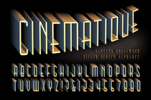 A 3d Effect Alphabet In A Vintage Hollywood Cinema Style
