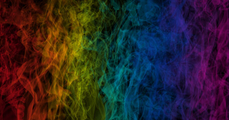 colored smoke on black background