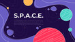 Vector illustration on the theme of outer space, interstellar travels, universe and distant galaxies