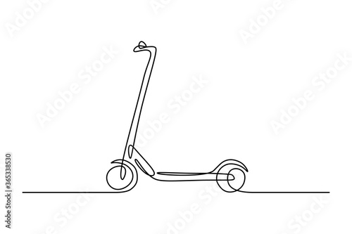 Fotomural Scooter in continuous line art drawing style