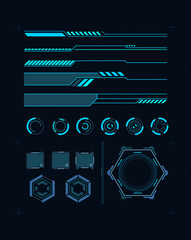 Poster - Futuristic HUD element interface. Virtual graphic touch user interface