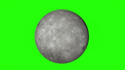 Wall Mural - the rotation of the moon on a green screen. 3d rendering