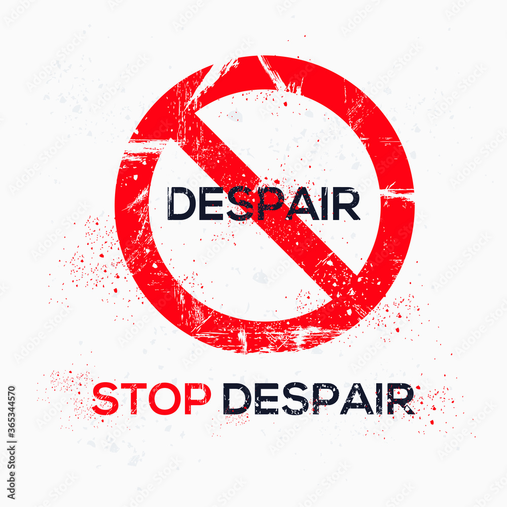Warning sign (despair), vector illustration. Stock Vector | Adobe Stock