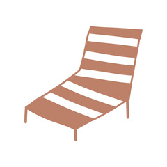 Sticker - deck chair furniture comfort cartoon isolated design icon