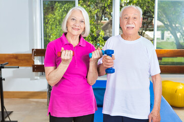 Sticker - Elderly people at the gym making physical exercises