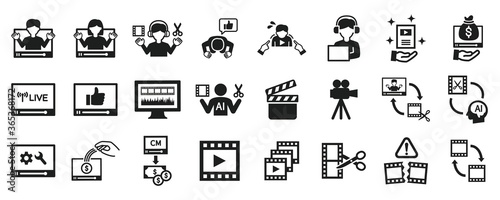 Cuadros en Lienzo Video editor and YouTuber icon set