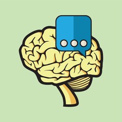 Sticker - brain with speech bubble