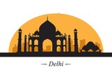 Fototapeta Londyn - silhouette of delhi