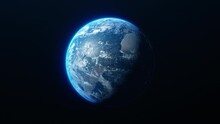 Rotating Planet Earth From Space. Seamless Loop Animation. Textures From The NASA Website