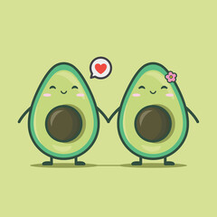 cute avocado character illustration