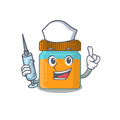 Sticker - Honey jar humble nurse mascot design with a syringe