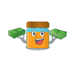 Poster - A wealthy honey jar cartoon character with much money