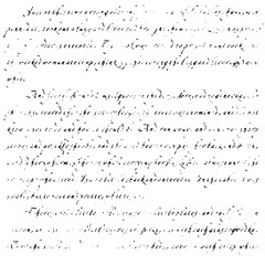 Aufkleber - Illegible handwriting pattern. Shabby sheet white background. Peeled font. Page of old ancient book.