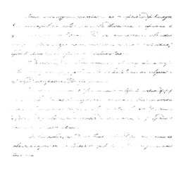 Aufkleber - Shabby text sheet paper texture. Illegible handwriting background. Black white pattern.