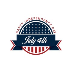 Wall Mural - us independence day label