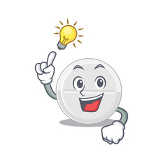 Sticker - genius tablet drug Mascot character has an idea gesture