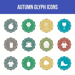 Poster - Unique autumn vector glyph icon set