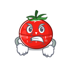 Poster - A cartoon picture style of tomato kitchen timer having a mad face