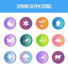 Sticker - Unique spring vector glyph icon set