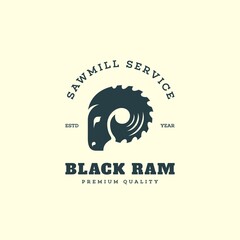 Wall Mural - Ram sawmill logo