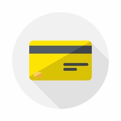 Credit card Yellow icon vector isolated. Flat style vector illustration.