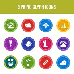 Wall Mural - Unique spring vector glyph icon set