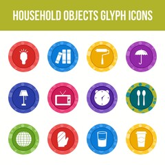 Canvas Print - Unique household objects vector glyph icon set