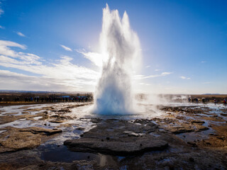 Strokkur geyser, Haukadalur geothermal field, Iceland