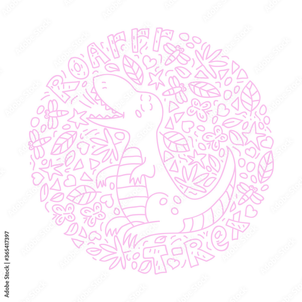 cute little dino t-rex vector illustration Stock Vector | Adobe Stock