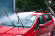 car washing cleaning with foam and hi pressured water
