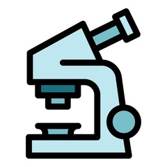Poster - Research microscope icon. Outline research microscope vector icon for web design isolated on white background