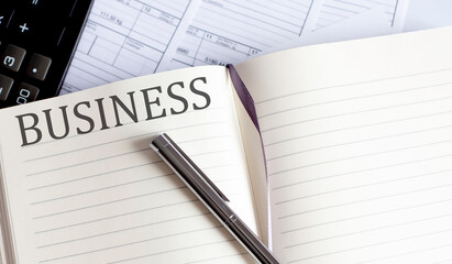 Poster - Notebook with Toolls and Notes about BUSINESS