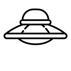 Poster - Ufo icon. Outline Ufo vector icon for web design isolated on white background