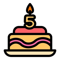 Poster - Birthday cake icon. Outline birthday cake vector icon for web design isolated on white background