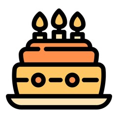Poster - Birthday cake party icon. Outline birthday cake party vector icon for web design isolated on white background