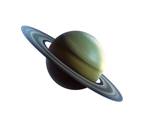 saturn planet in the universe. planet with rings is called saturn. milky way in the background. 3d r