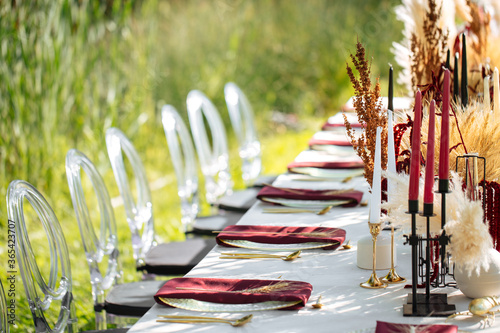 Fotomural Luxury festive served table banquet catering