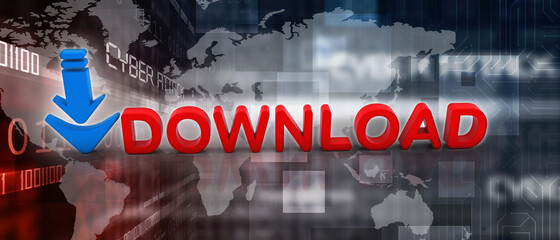 3d illustration uploading downloading arrow
