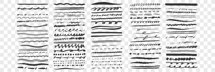 Hand drawn lines set collection
