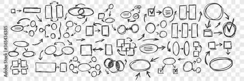 Fotografía Set of hand drawn squares circles arrows collection