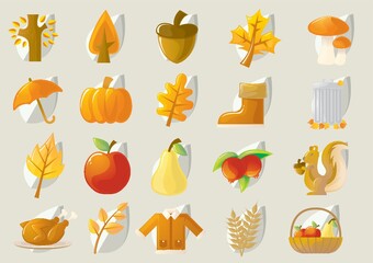 Sticker - autumn theme set