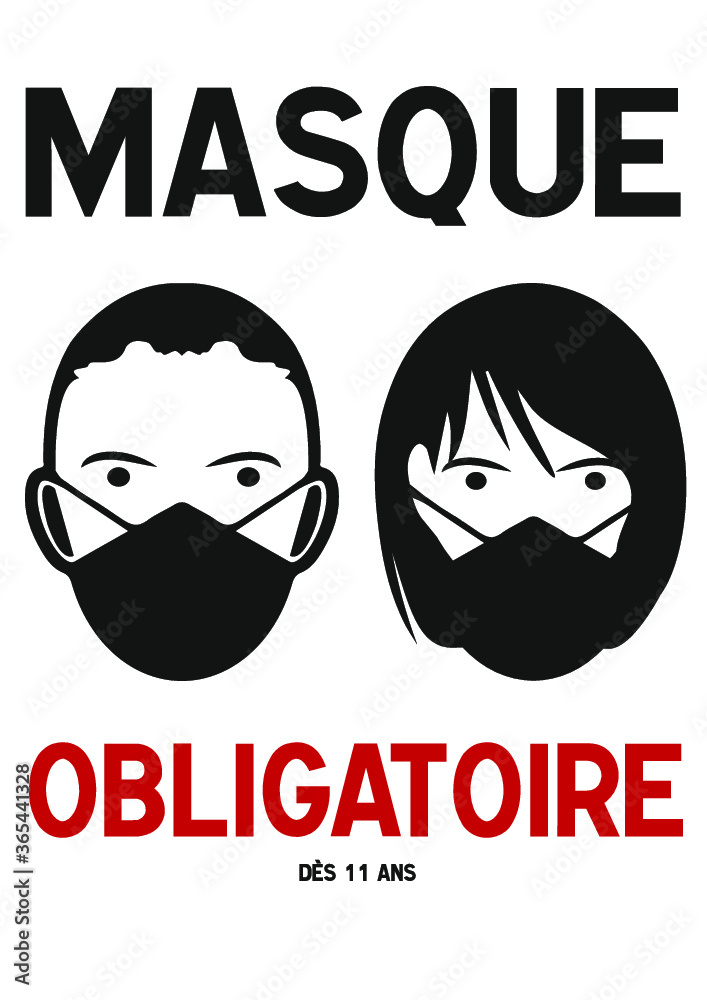 Masque obligatoire Stock Vector Adobe Stock — free download