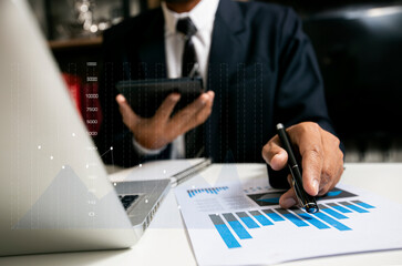 Wall Mural - Justice and law concept. Lawyer business man working with tablet at table office. 	