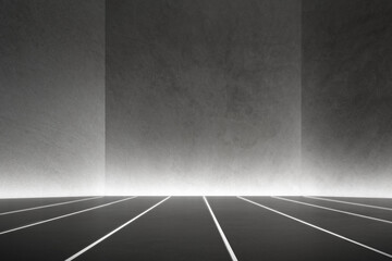 Poster - Abstract futuristic architecture space, Interior with concrete wall. 3d render.	
