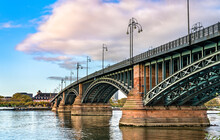 The Theodor Heuss Bridge Over The Rhine River Connecting Wiesbaden And Mainz In Germany