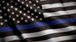 An American flag symbolic of support for law enforcement,usa flag 3d rendering