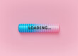 simple progress loading bar in pastel pink background. 3d rendering